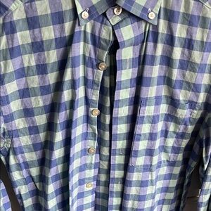 Vineyard Vines Blue and Green Plaid Men's Shirt